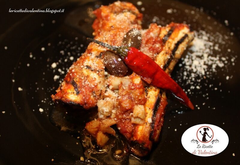 Involtini di melanzana e merluzzo al sugo d’olive taggiasche