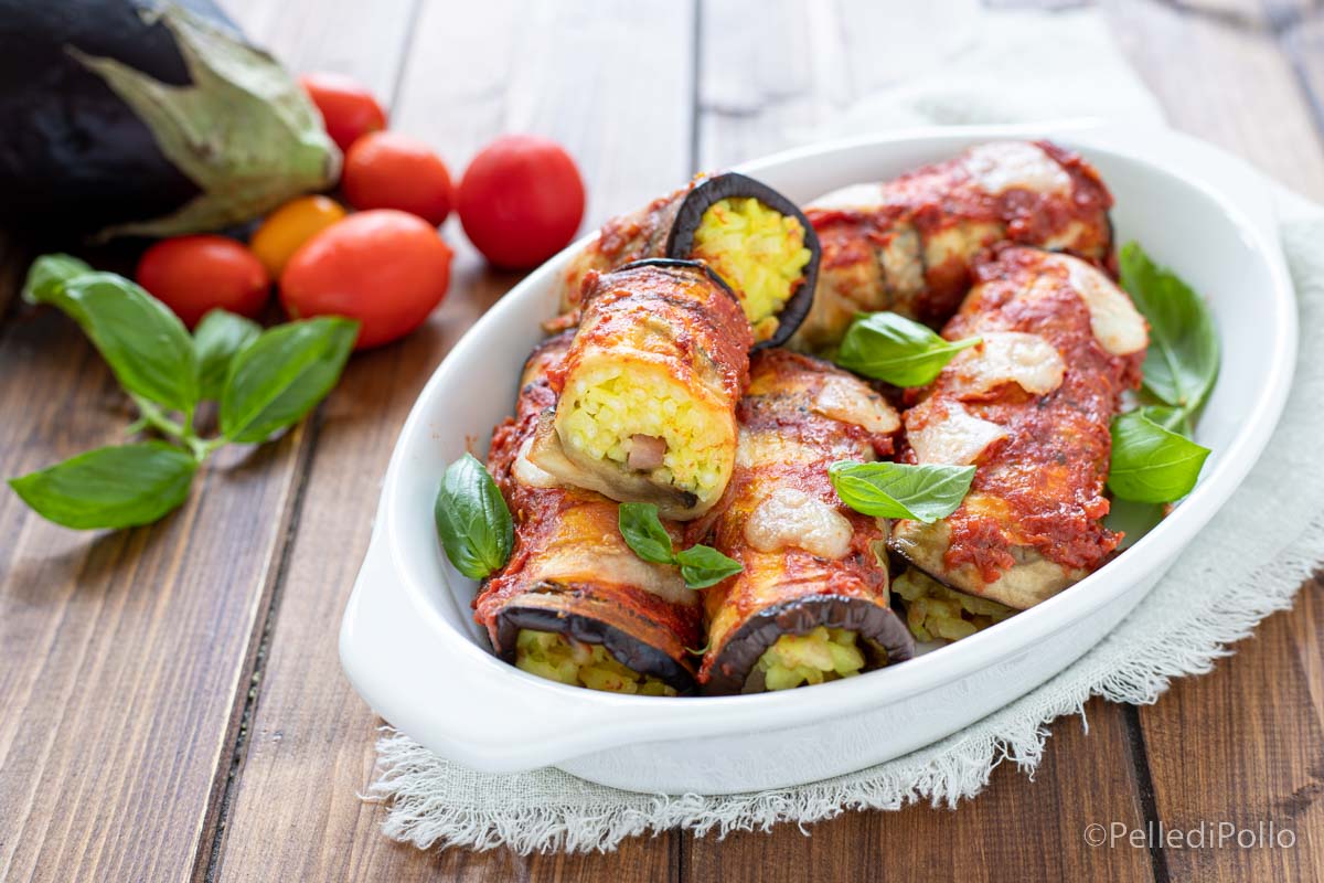 Involtini di melanzane con riso