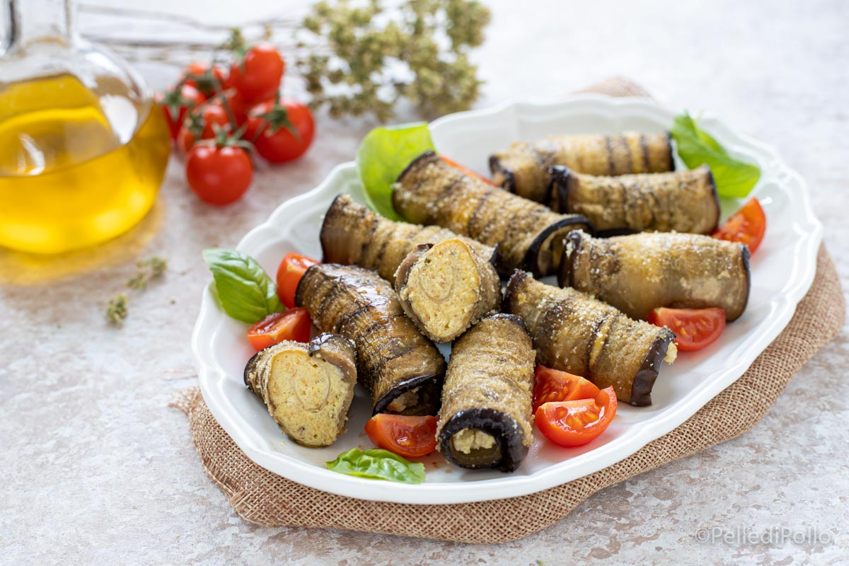 Involtini di melanzane gratinati con ricotta