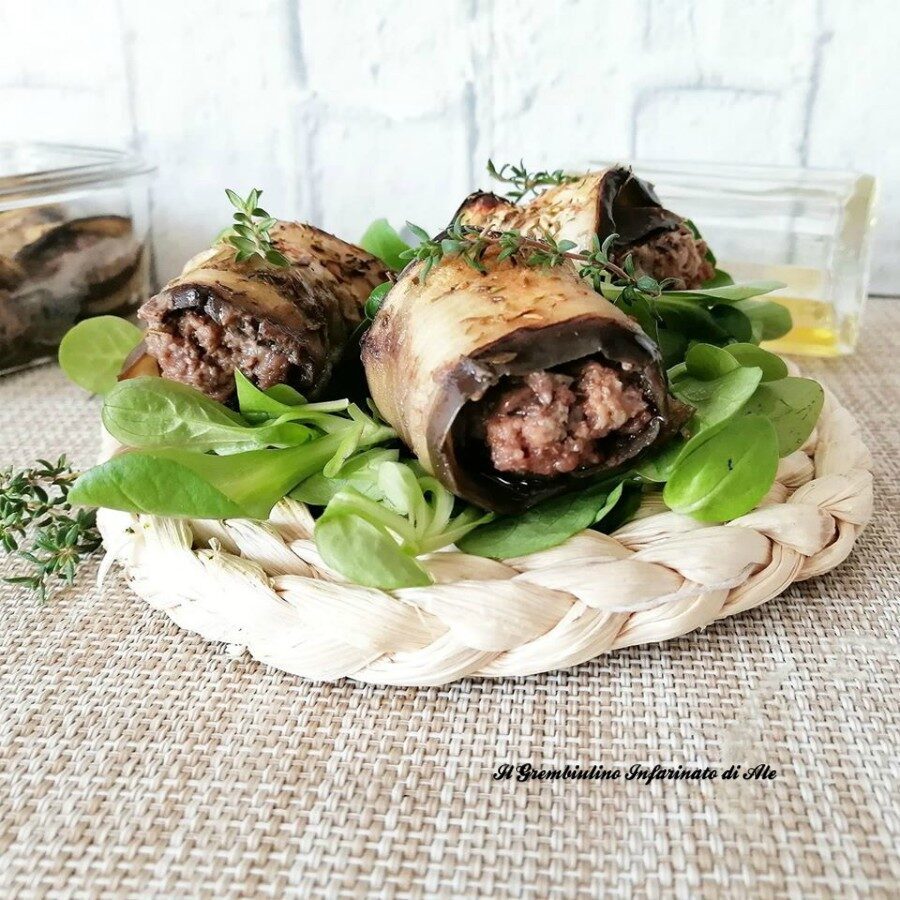 Involtini di melanzane ripieni di carne