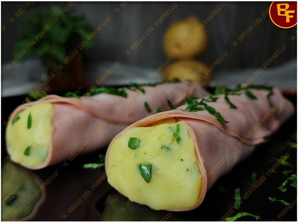 Involtini di mortadella con patate