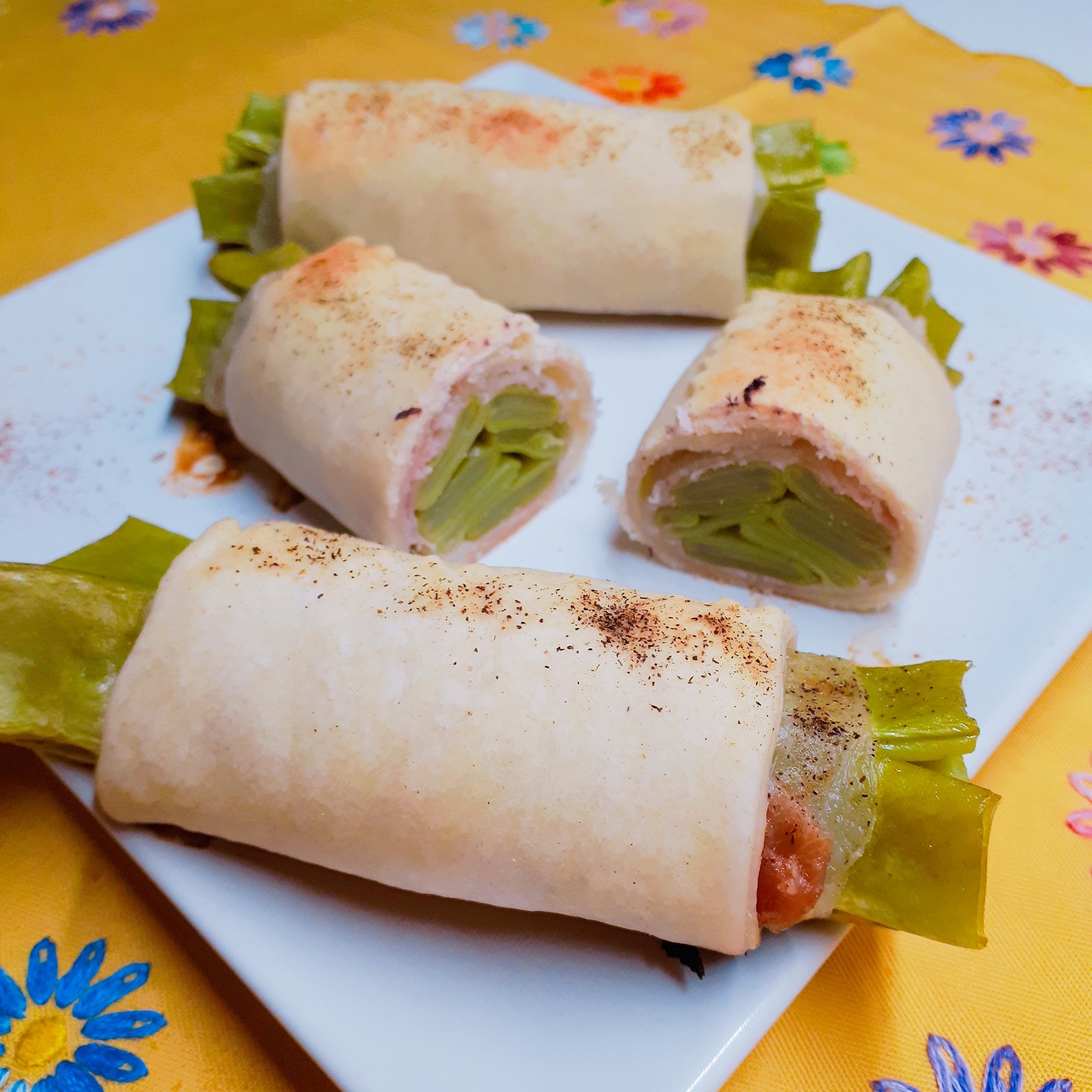 Involtini di piattoni con pancetta
