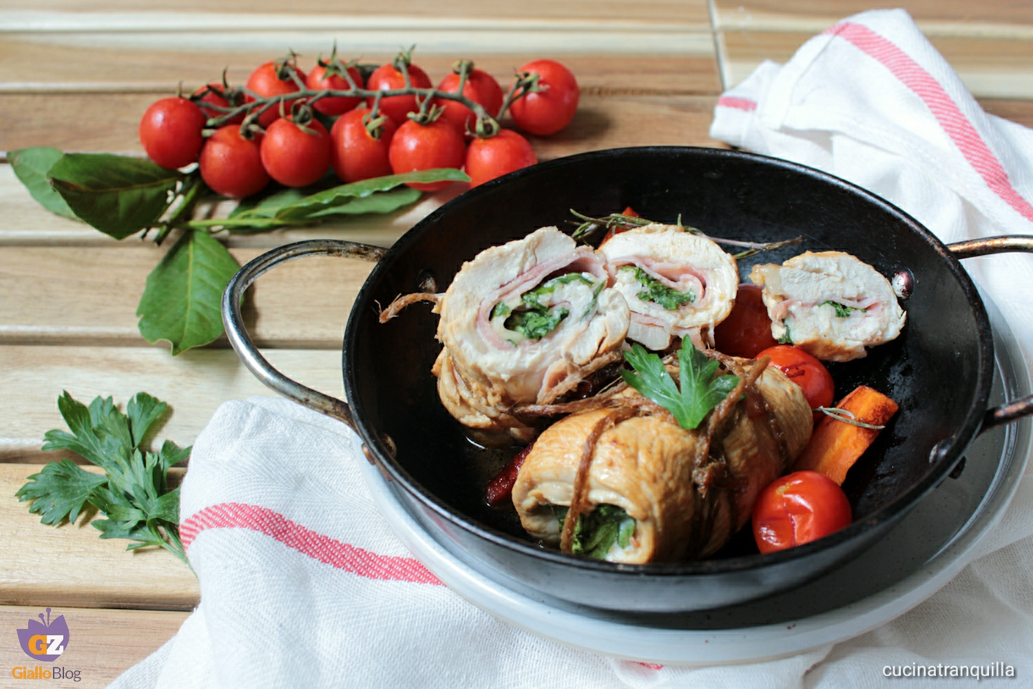 Involtini di pollo arrosto