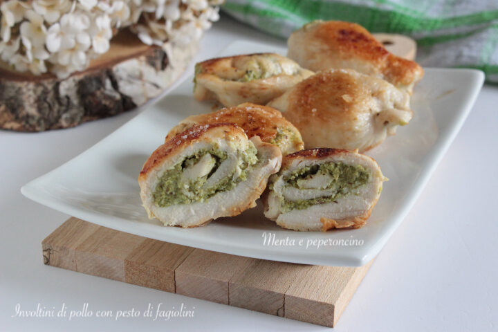Involtini di pollo con pesto di fagiolini