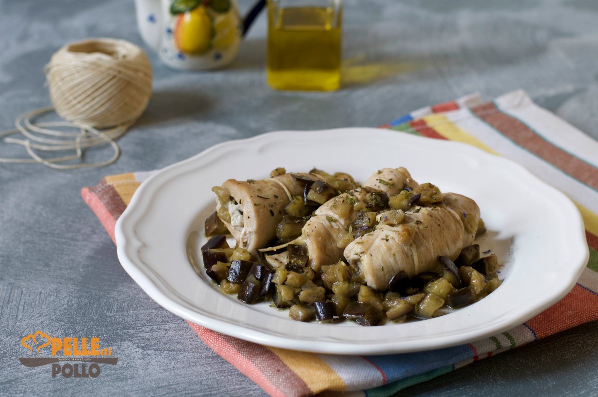 Involtini di pollo e melanzane