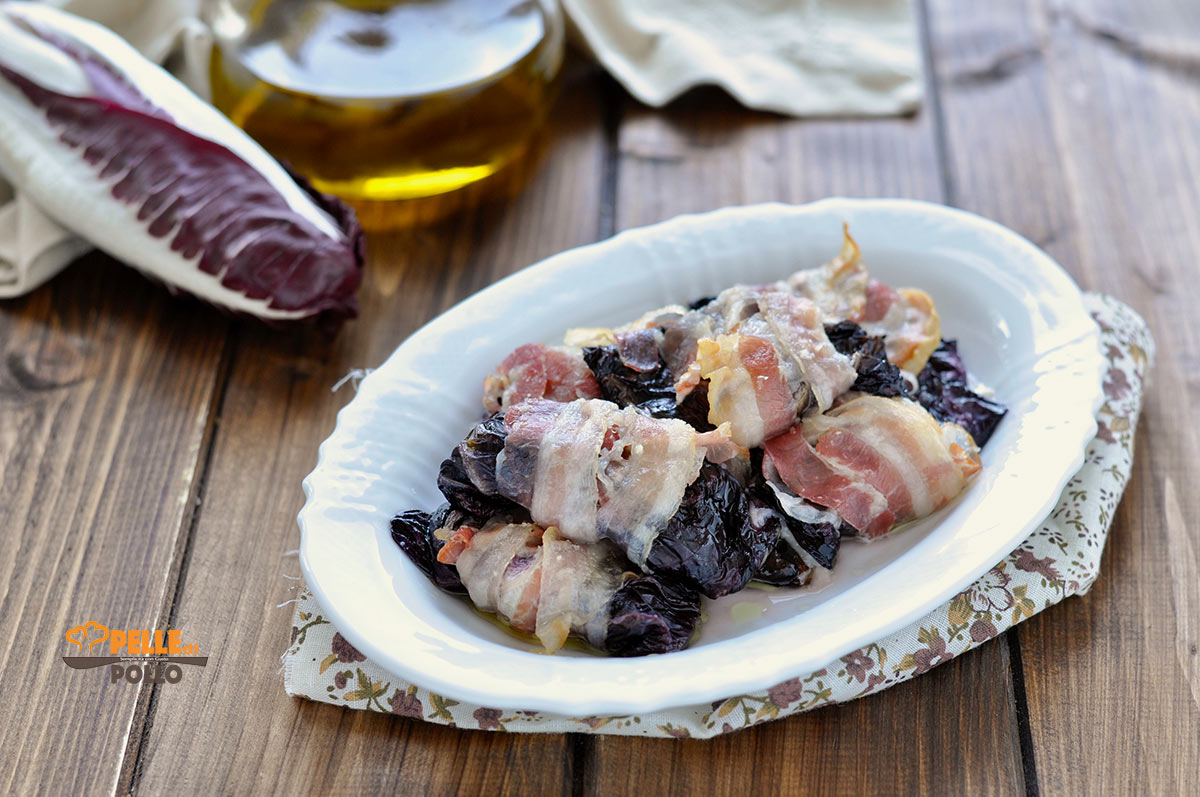 Involtini di radicchio con pancetta e provola