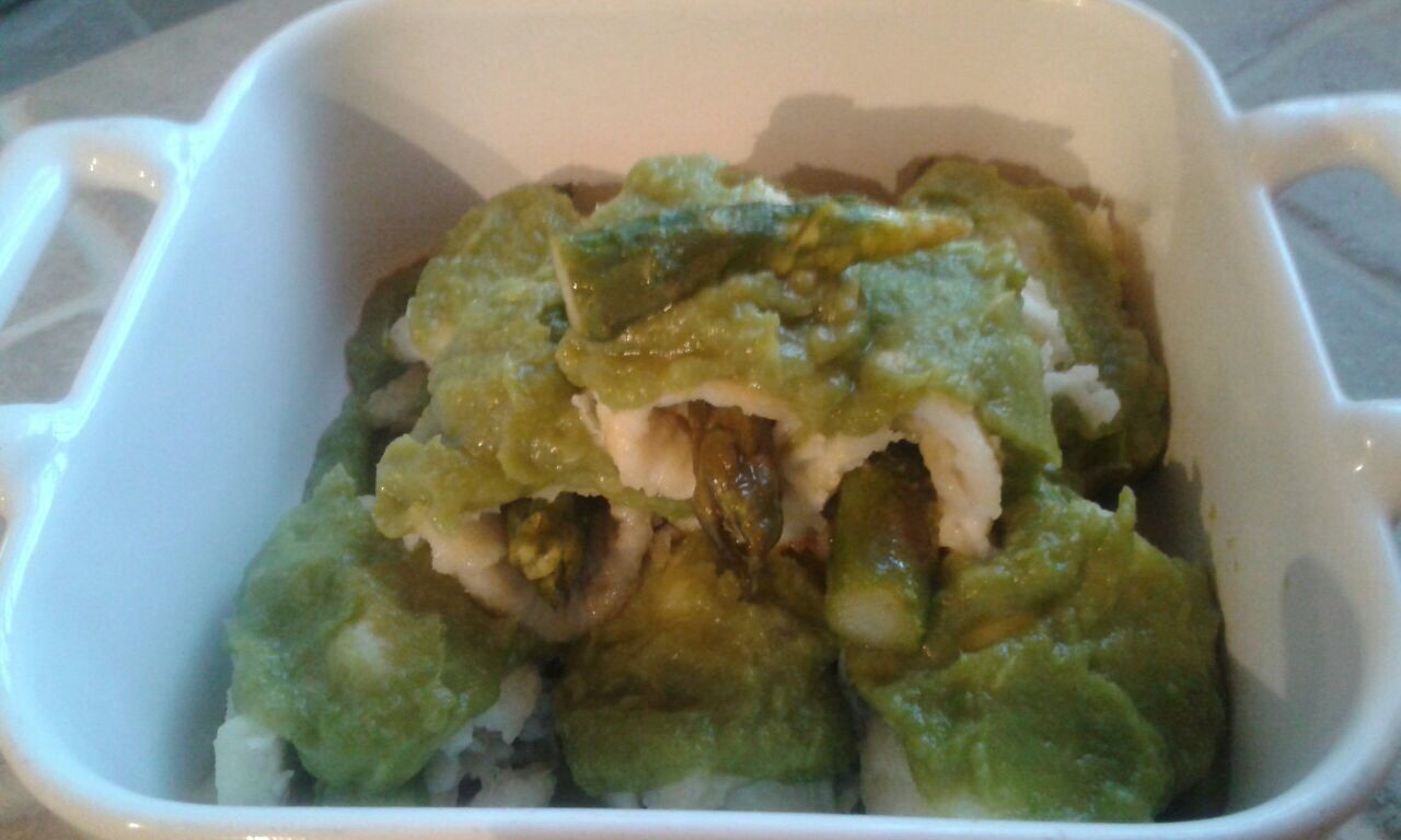 Involtini di sogliola con crema di asparagi