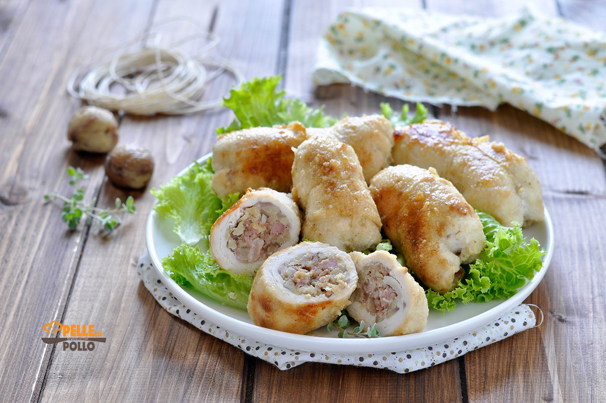 Involtini di tacchino alle castagne