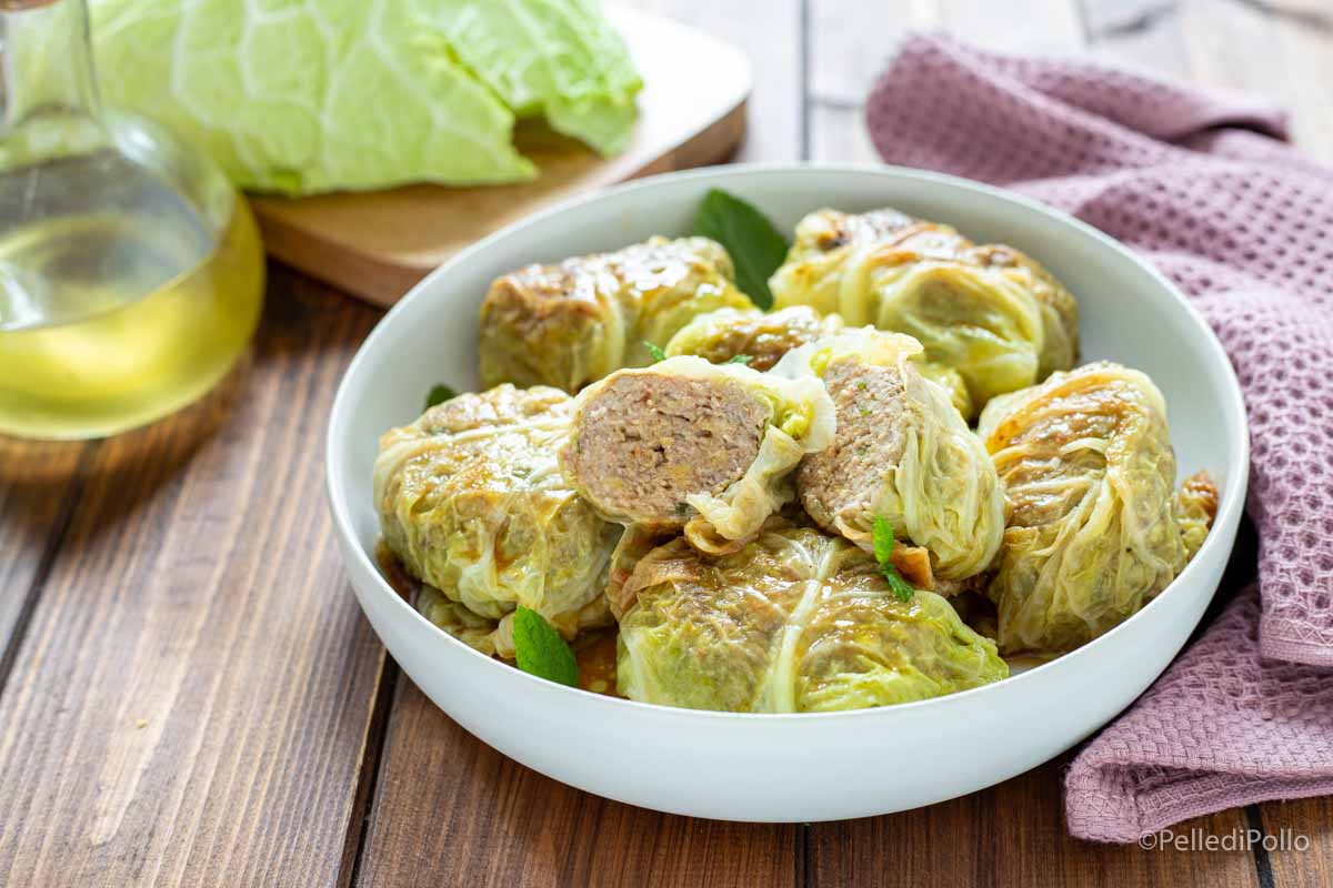 Involtini di verza con carne
