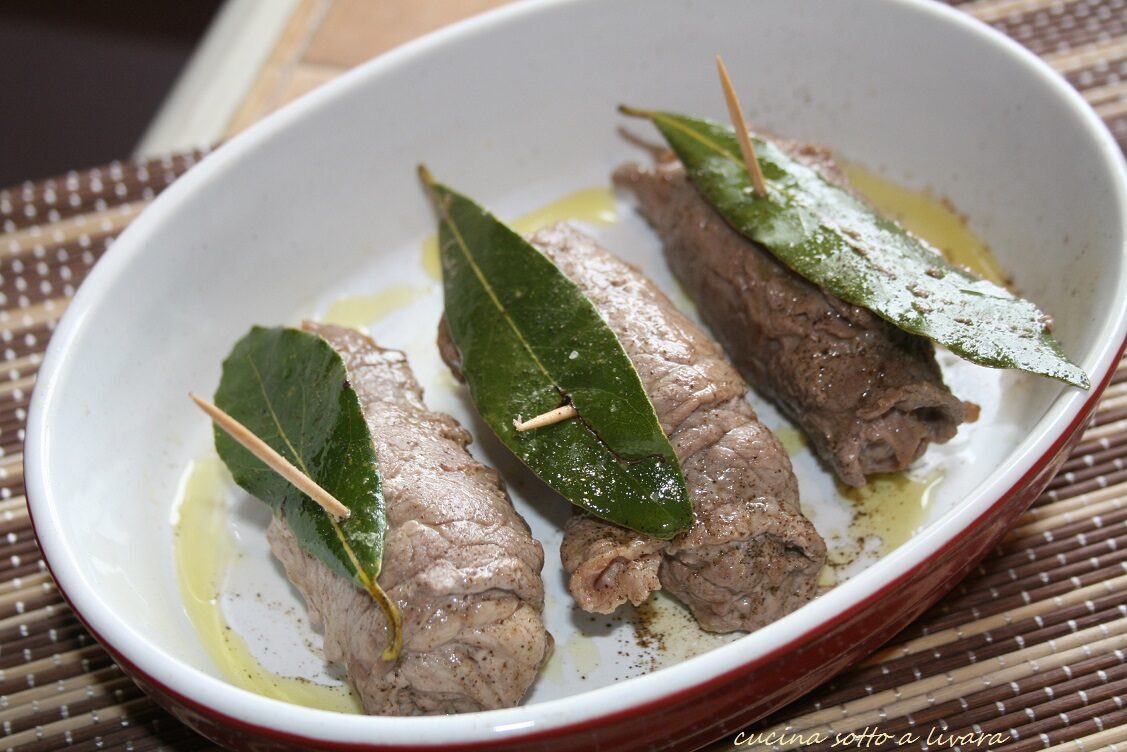 Involtini di vitello prosciutto e funghi