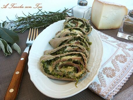 Involtino di carne con spinaci e formaggio