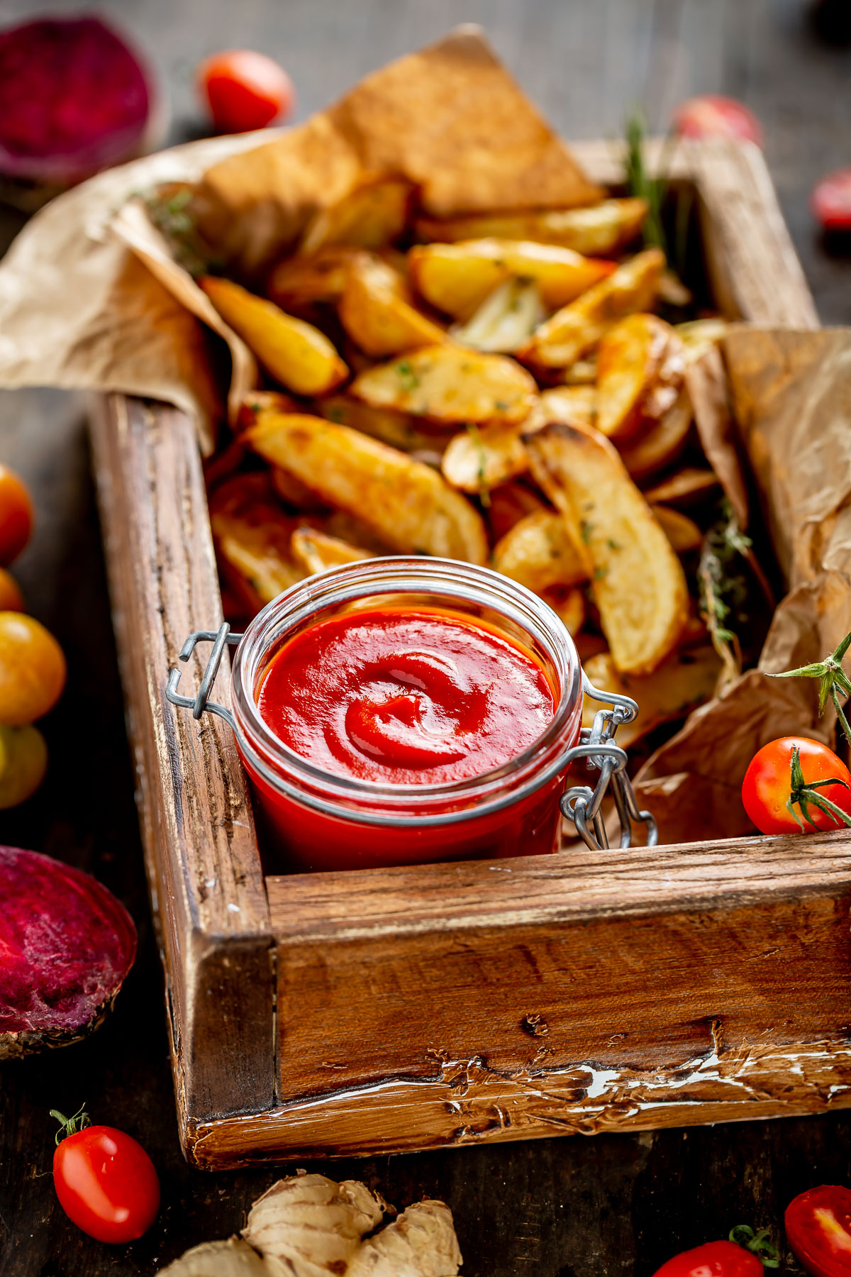 Ketchup fatto in casa alla barbabietola