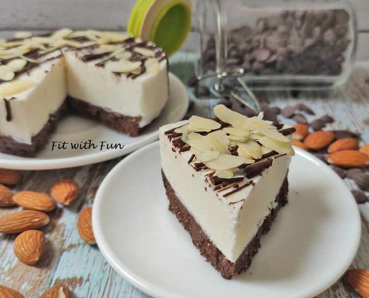 Keto cheesecake orzata e cioccolato senza zucchero glutine né cottura