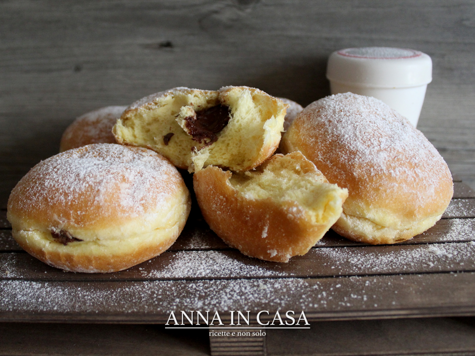 Krapfen e crema gianduja al forno