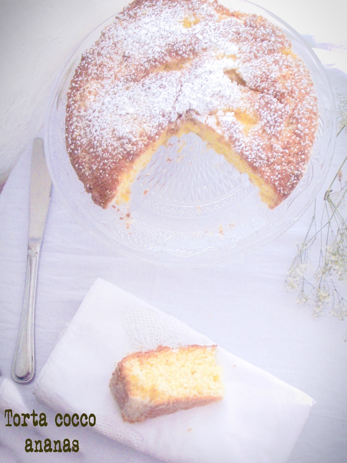 La torta rustica al cocco e ananas