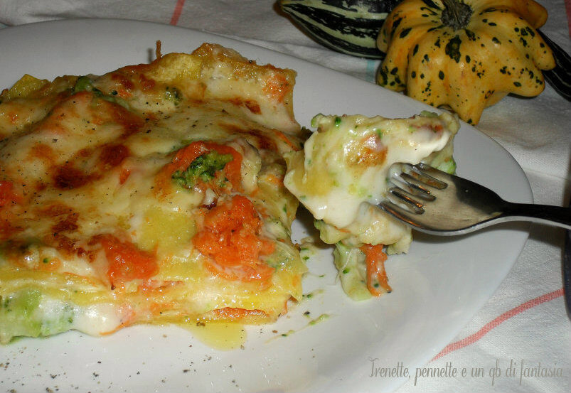 Lasagna con zucca e broccoletti siciliani