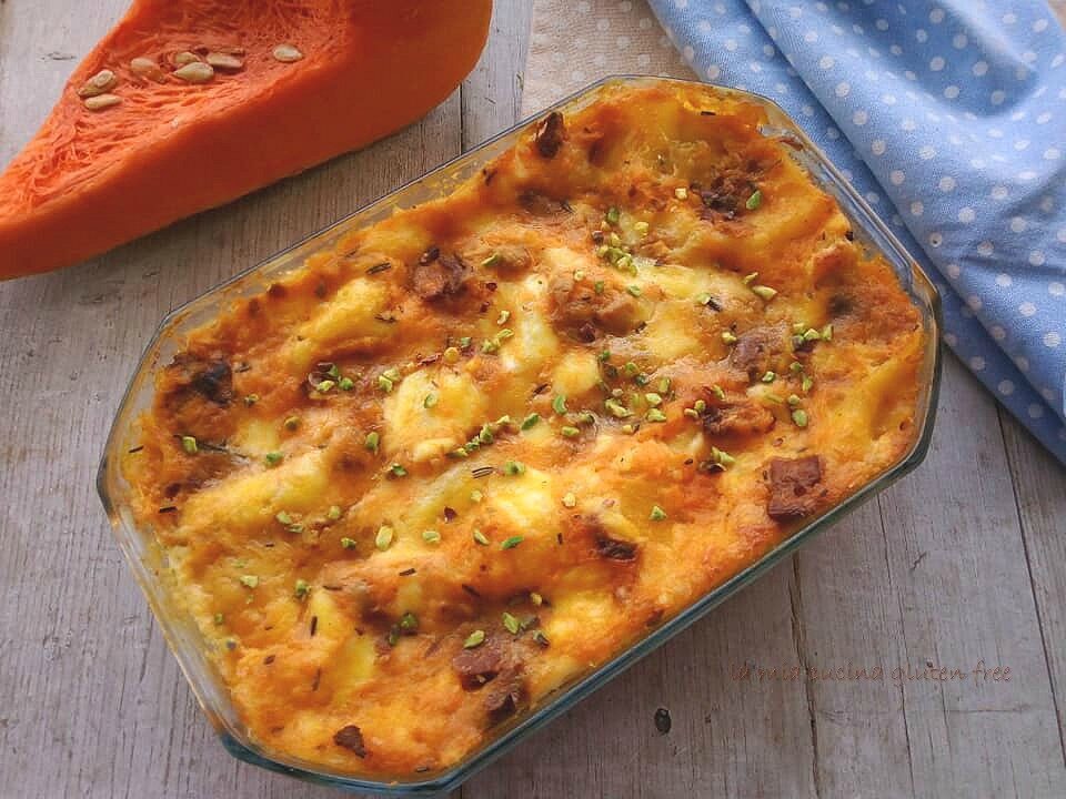 Lasagna con zucca e funghi porcini