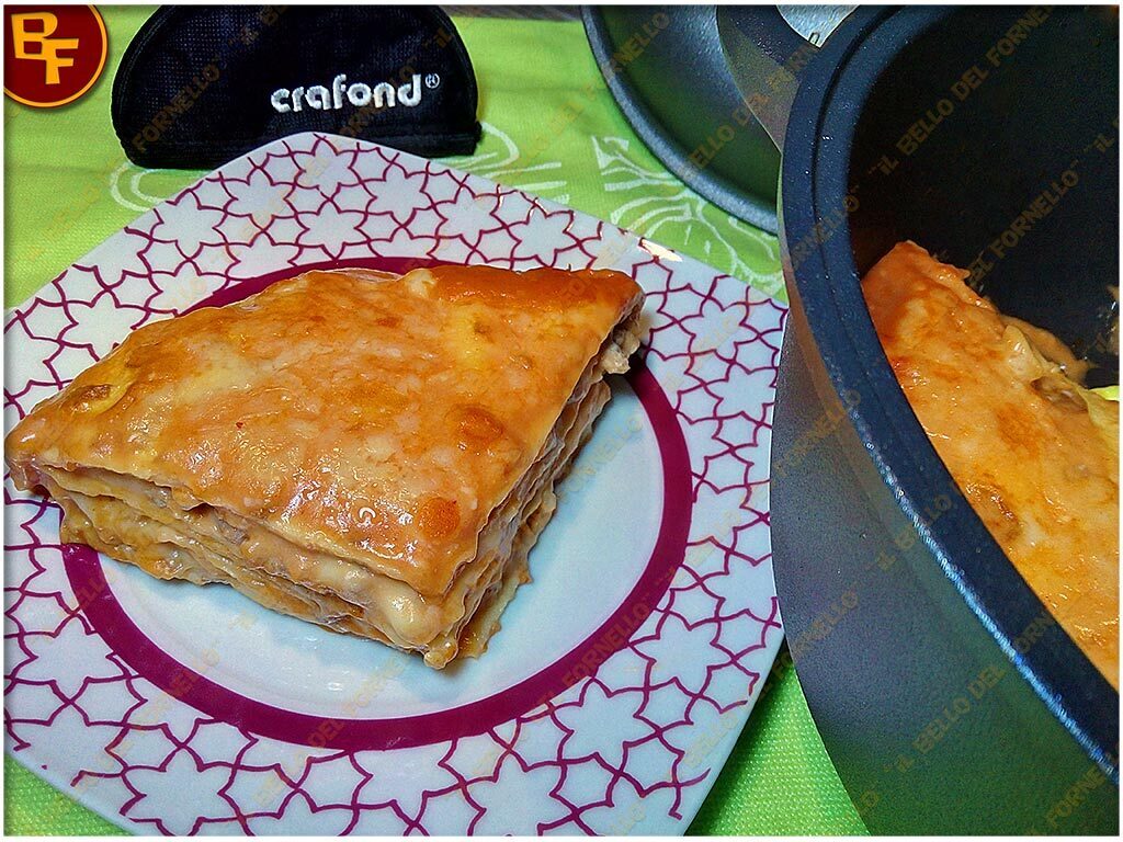 Lasagna di crespelle cotta sul fornello