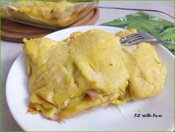 Lasagna di pollo e zucchine con besciamella allo zenzero