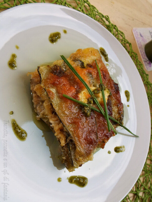 Lasagna di zucchine e pesto