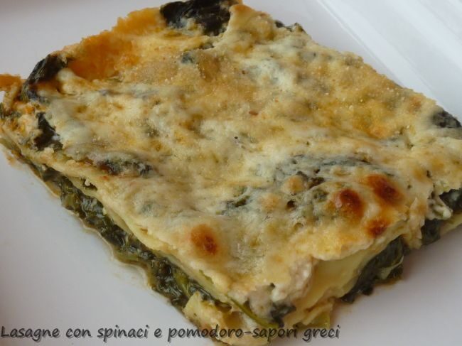 Lasagne agli spinaci e pomodoro