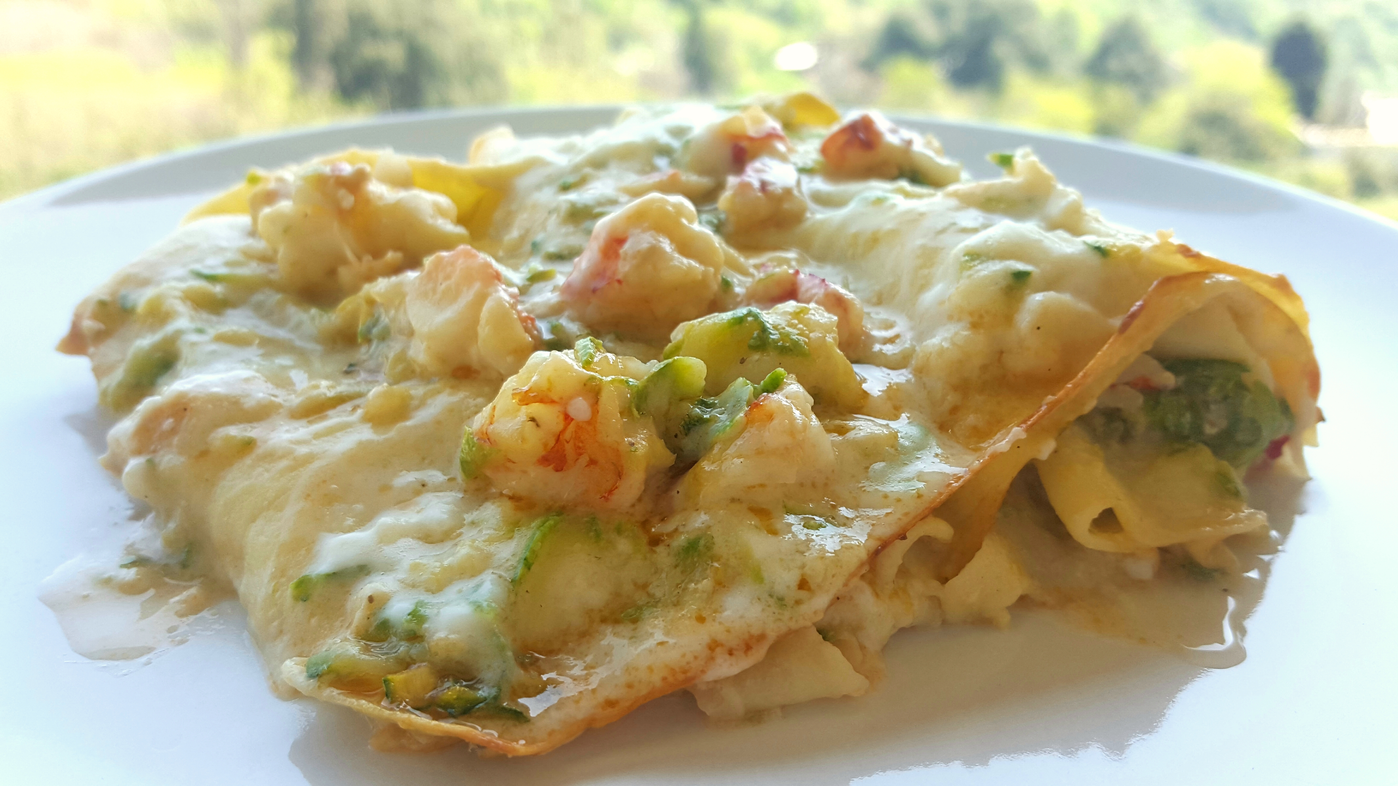 Lasagne al forno con gamberi e zucchine
