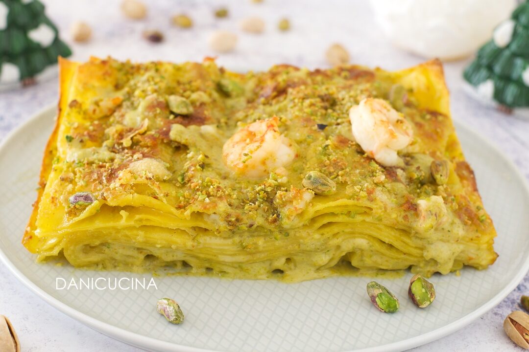 Lasagne al Pesto di Pistacchi e Gamberi