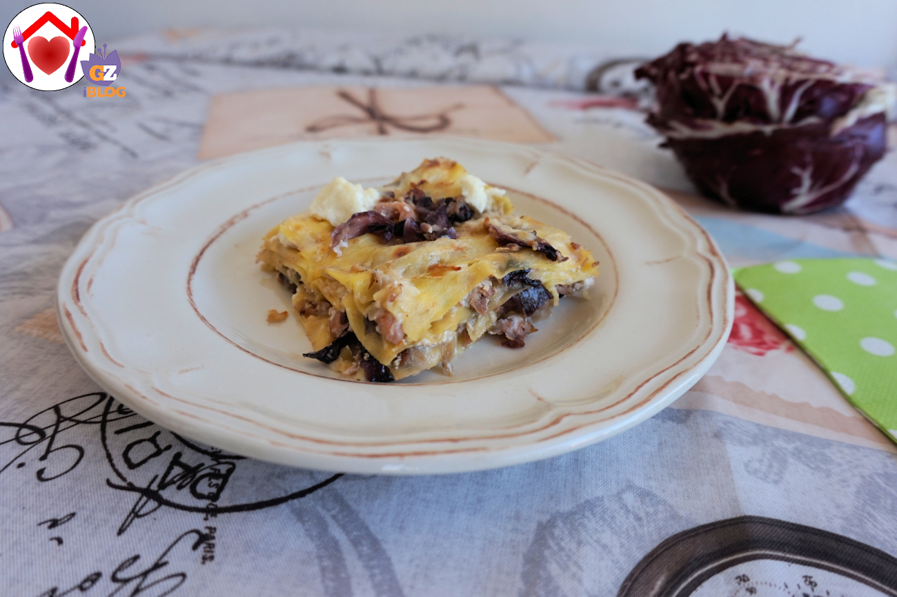 Lasagne al radicchio e salmone