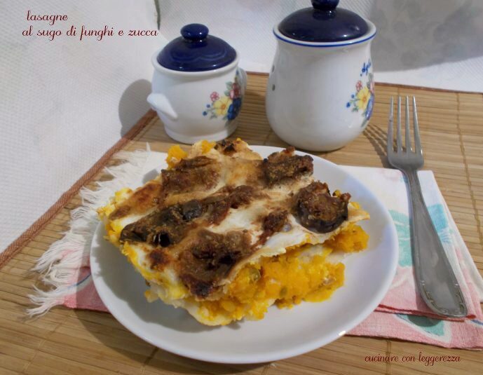 Lasagne al sugo di funghi e zucca