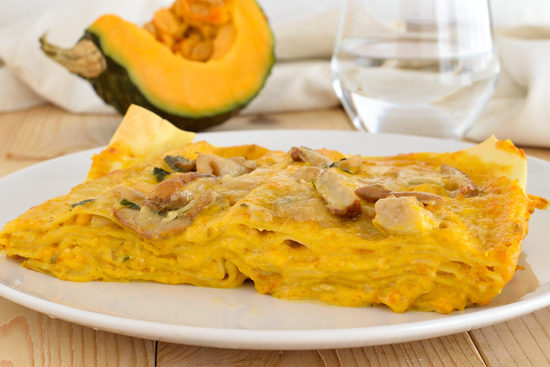 Lasagne alla zucca e funghi porcini