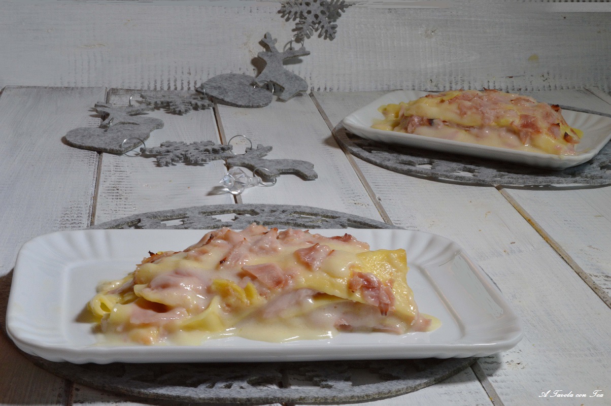 Lasagne bianche con prosciutto cotto