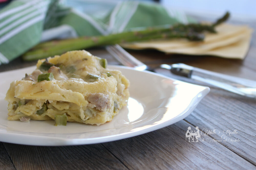 Lasagne con asparagi e salsiccia