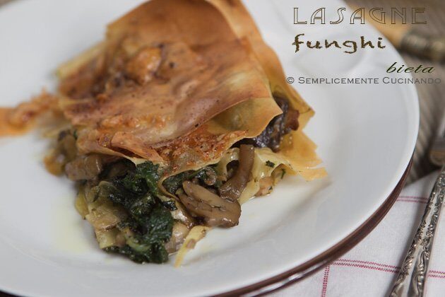 Lasagne con funghi porcini e bietoline