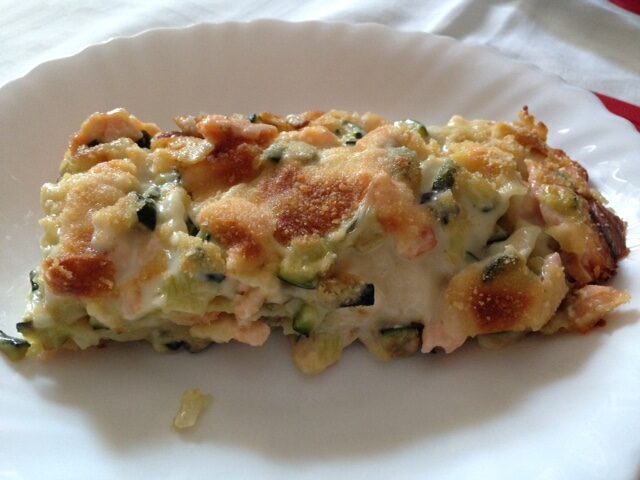 Lasagne con salmone affumicato e zucchine