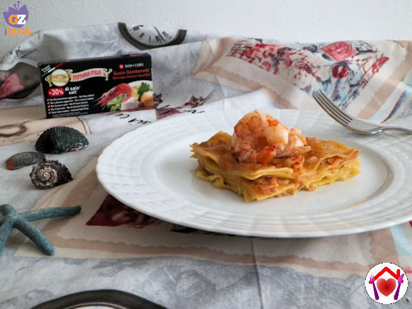 Lasagne con salmone e gamberi