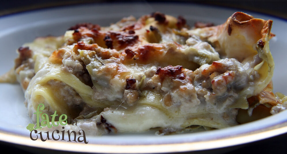 Lasagne con Salsiccia e Carciofi