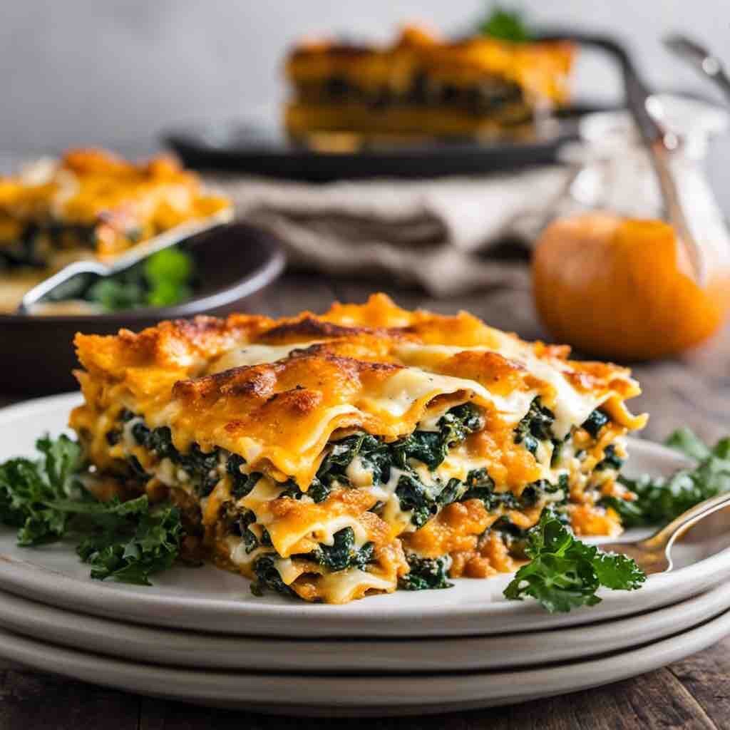 Lasagne con  zucca e cavolo nero