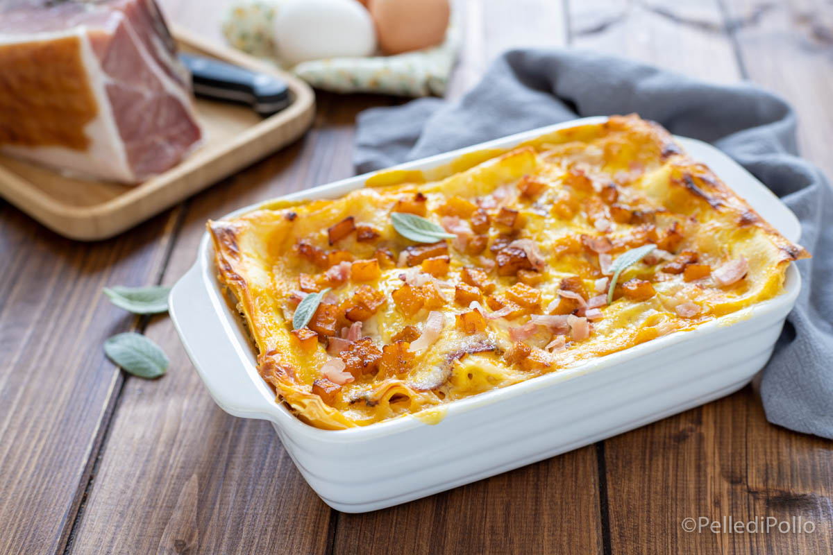 Lasagne con zucca e speck