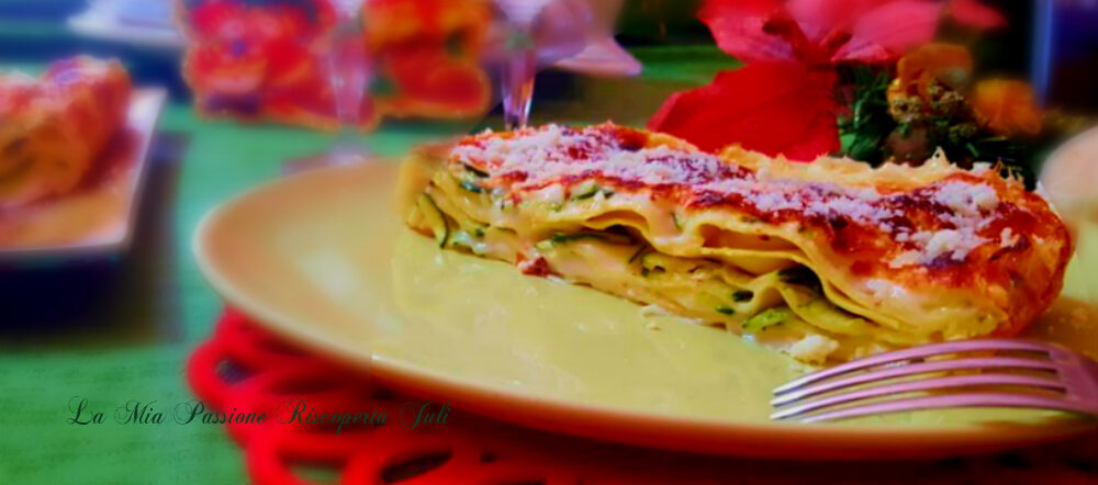 Lasagne con zucchine e besciamella al forno