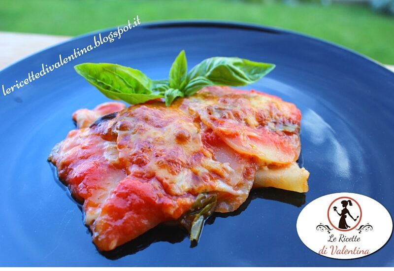 Lasagne di patate al pomodoro e mozzarella