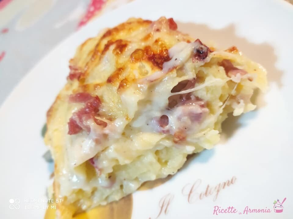 Lasagne di patate formaggio e speck