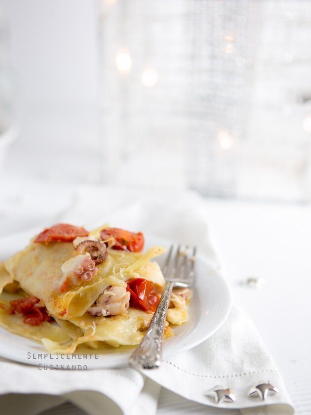 Lasagne di pesce  in bianco