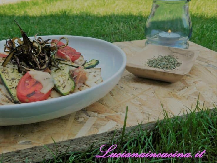 Lasagne di verdure grigliate con erbe di provenza