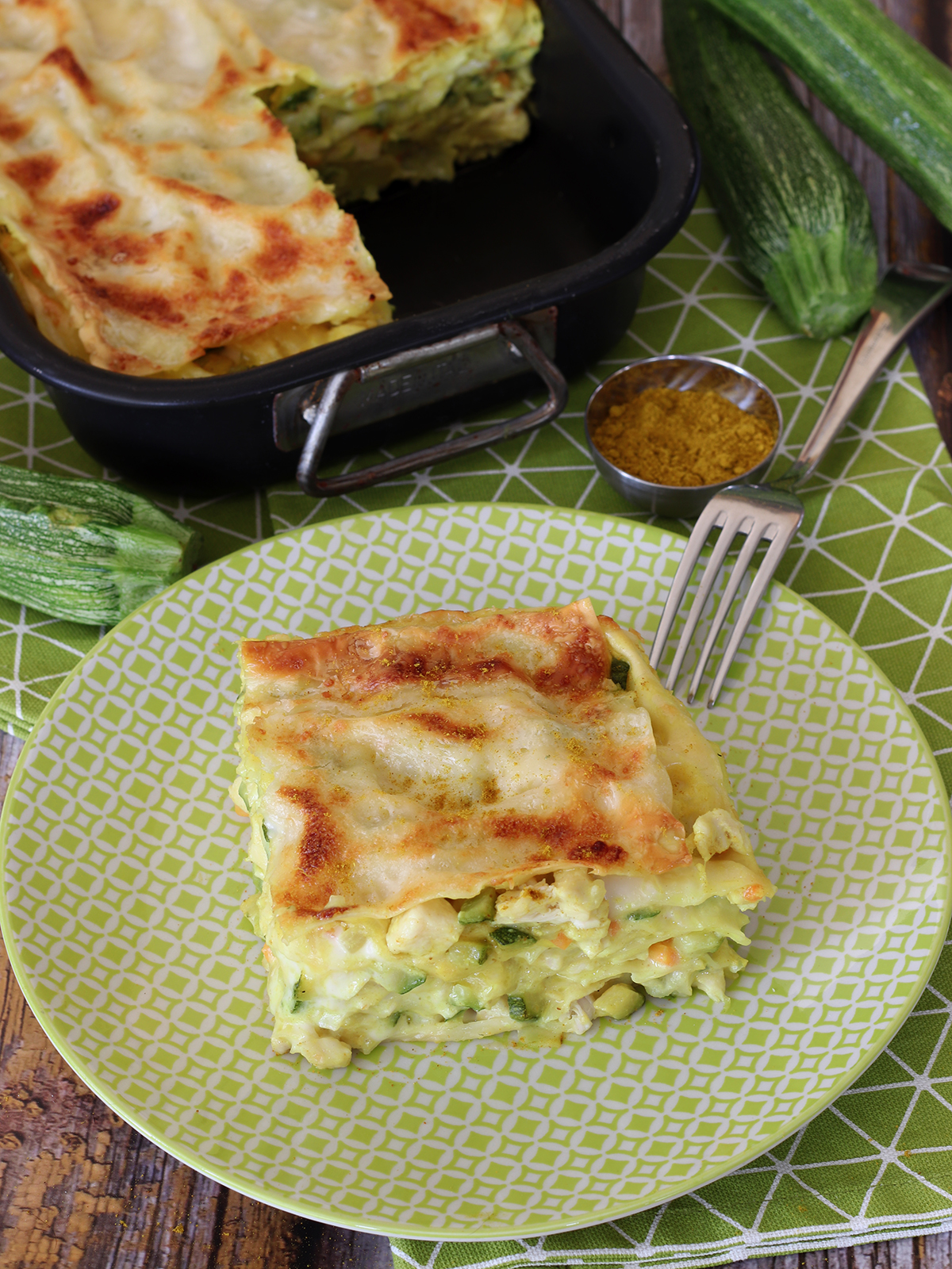 Lasagne ripiene di pollo al curry