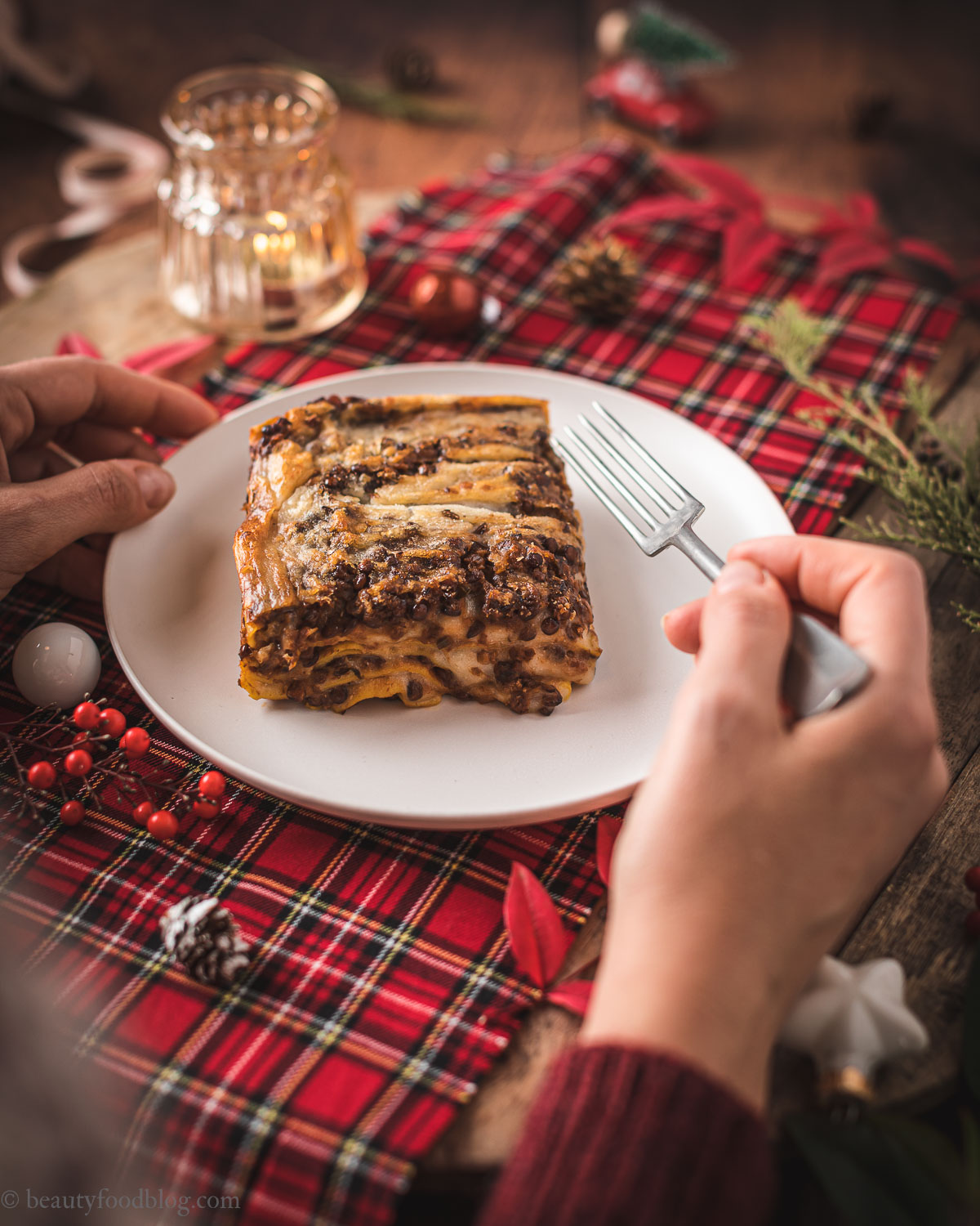 Lasagne vegan al ragù di lenticchie e pasta alla zucca | vegan lentil bolognese lasagne