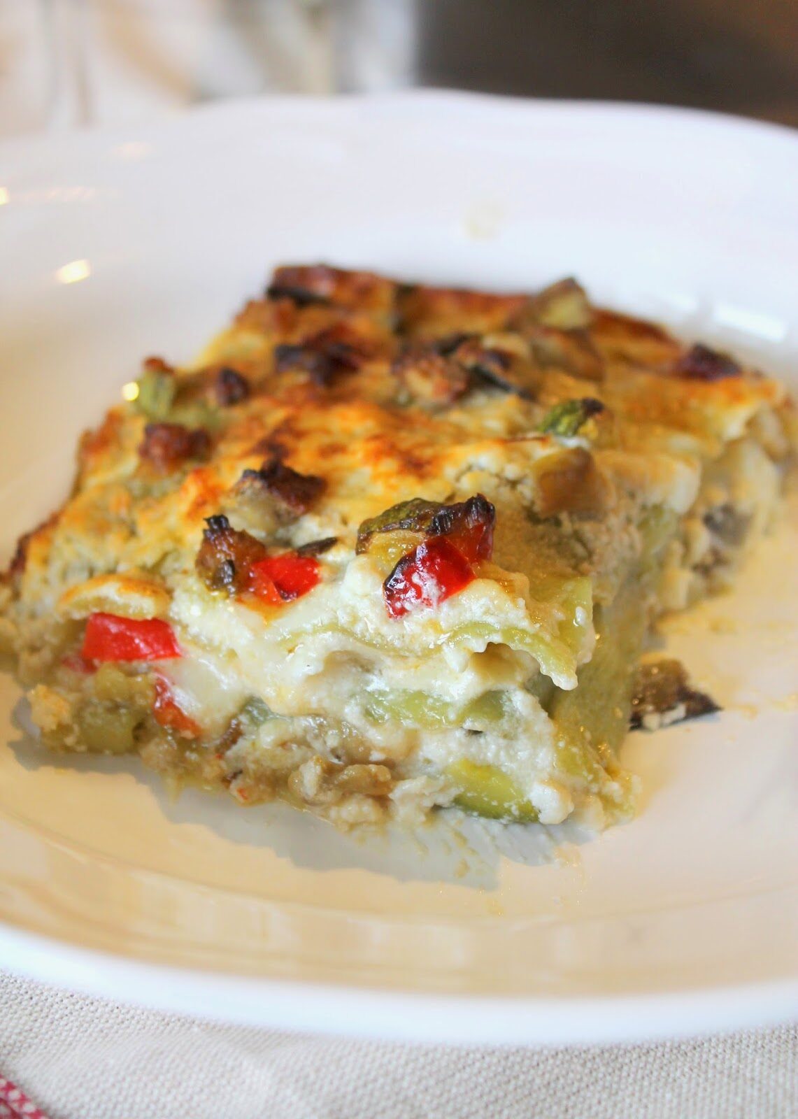 Lasagne verdi con verdure e crema di ricotta