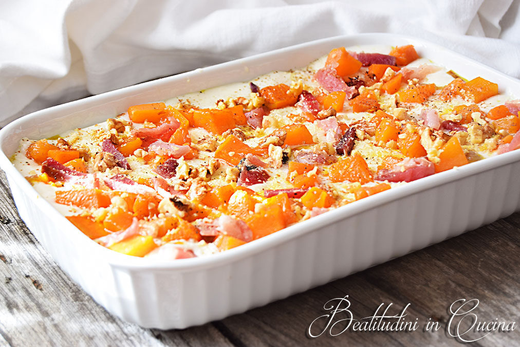 Lasagne zucca, speck e noci