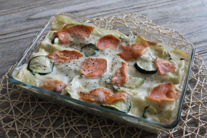 Lasagne zucchine e salmone affumicato