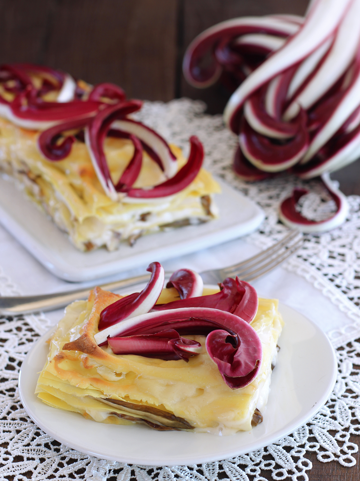 Lasagnetta al radicchio tardivo e robiola