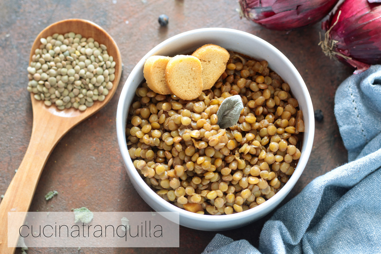 Lenticchie con cipolla rossa e marsala